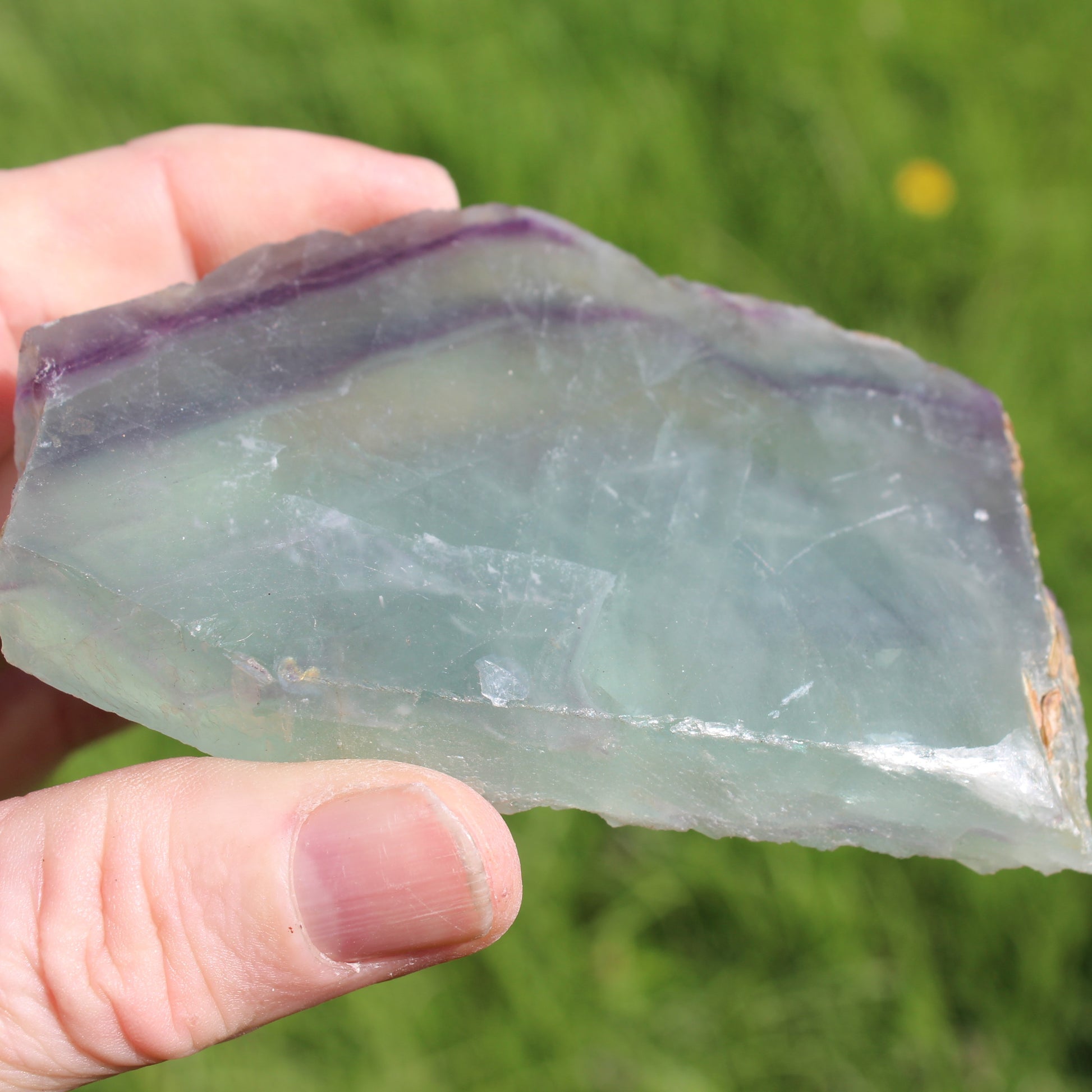 Rainbow Fluorite slice 205g Rocks and Things