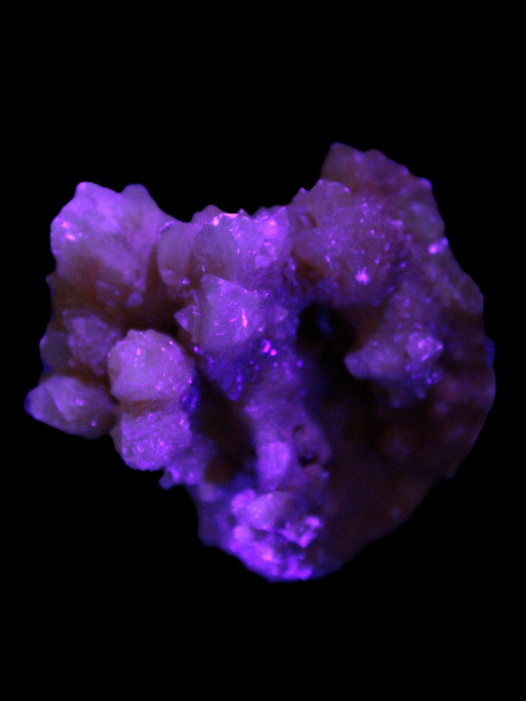 Orange Calcite cluster 45*50mm 68g in UV light