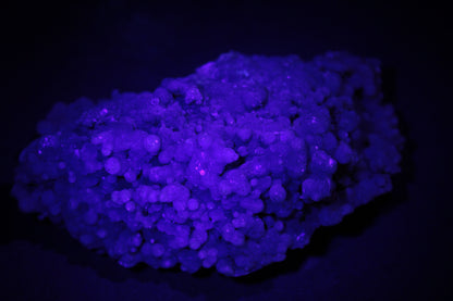 Purple Grape Agate bubbles in UV light