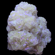 Golden Yellow cubic Calcite cluster UV reactive 312g in LED & UV light - Rocks and Things Store
