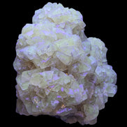 Golden Yellow cubic Calcite cluster UV reactive 312g in LED & UV light - Rocks and Things Store