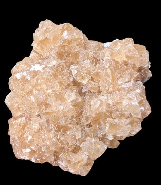 Golden Yellow cubic Calcite cluster UV reactive 312g in sunlight - Rocks and Things Store