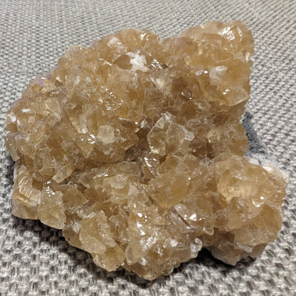 Golden Yellow cubic Calcite cluster UV reactive 312g Rocks and Things