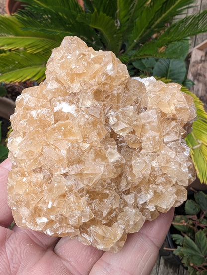 Golden Yellow cubic Calcite cluster UV reactive 312g Rocks and Things