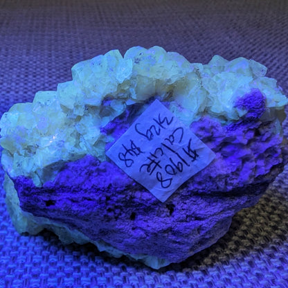 Golden Yellow cubic Calcite cluster UV reactive 312g Rocks and Things