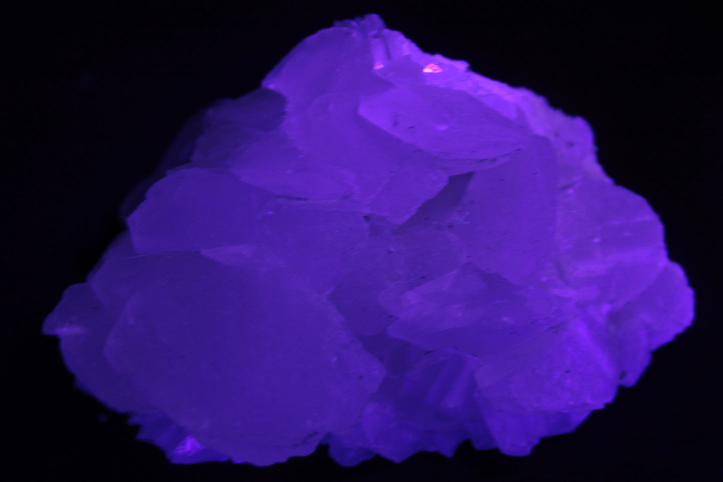 White fluorescent Calcite Cluster 356g Rocks and Things