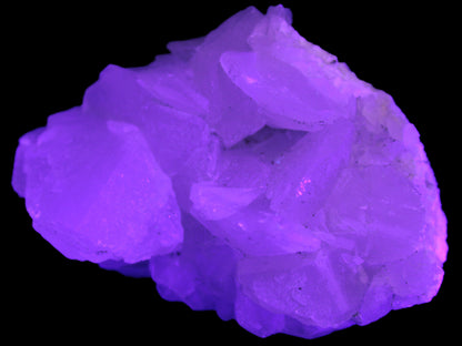 White fluorescent Calcite Cluster 356g Rocks and Things