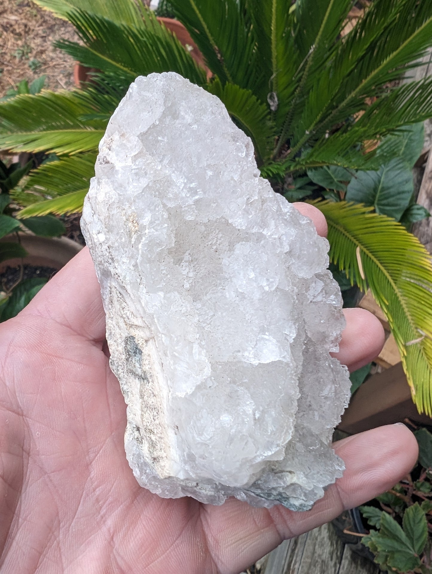 White fluorescent Calcite Cluster 356g Rocks and Things