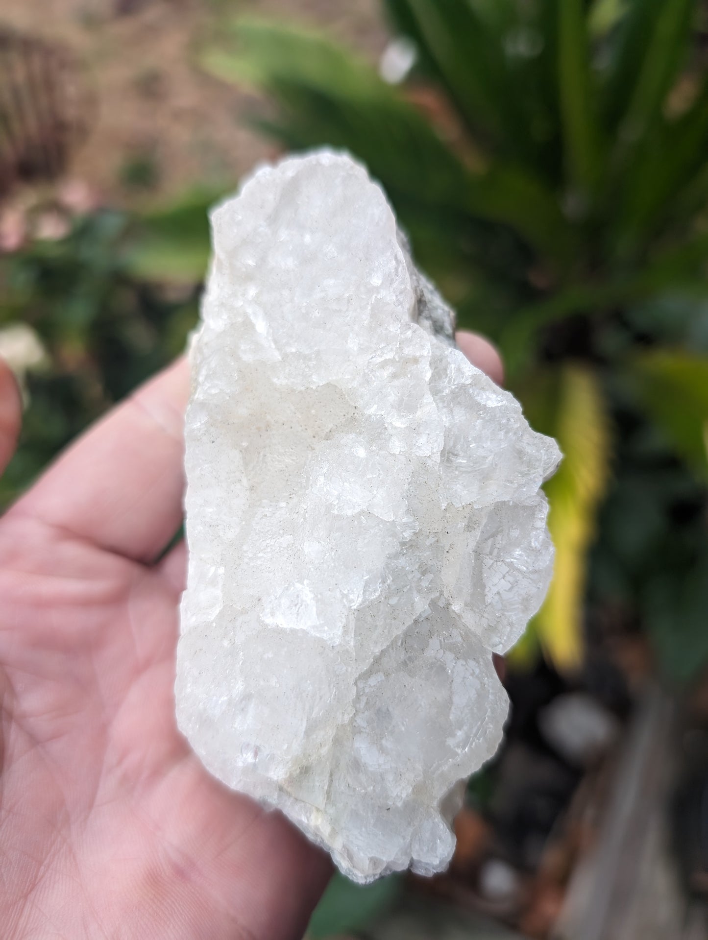 White fluorescent Calcite Cluster 356g Rocks and Things