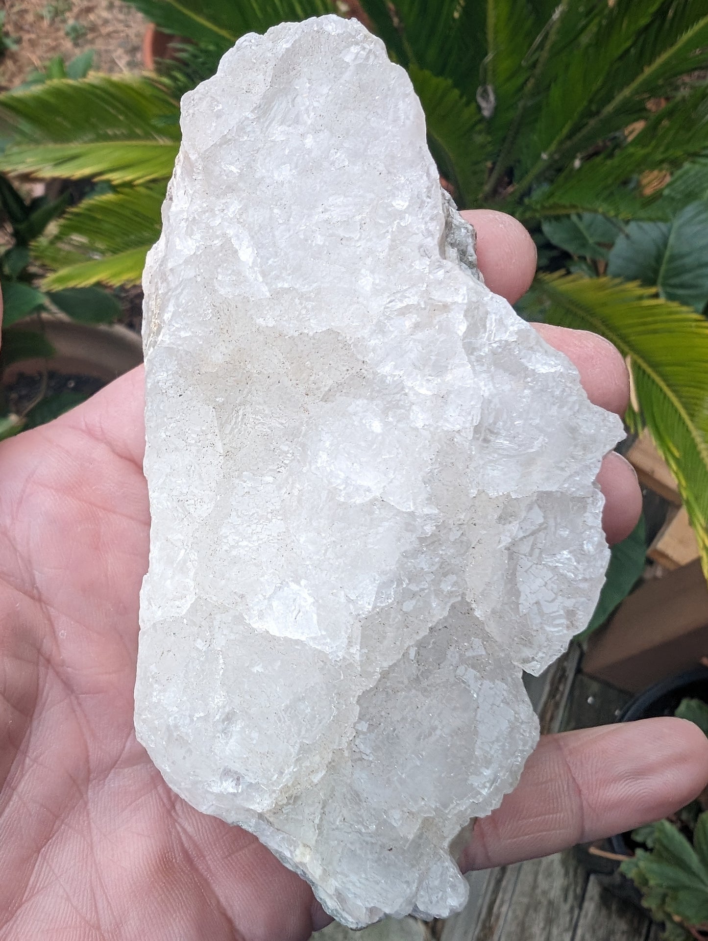 White fluorescent Calcite Cluster 356g Rocks and Things