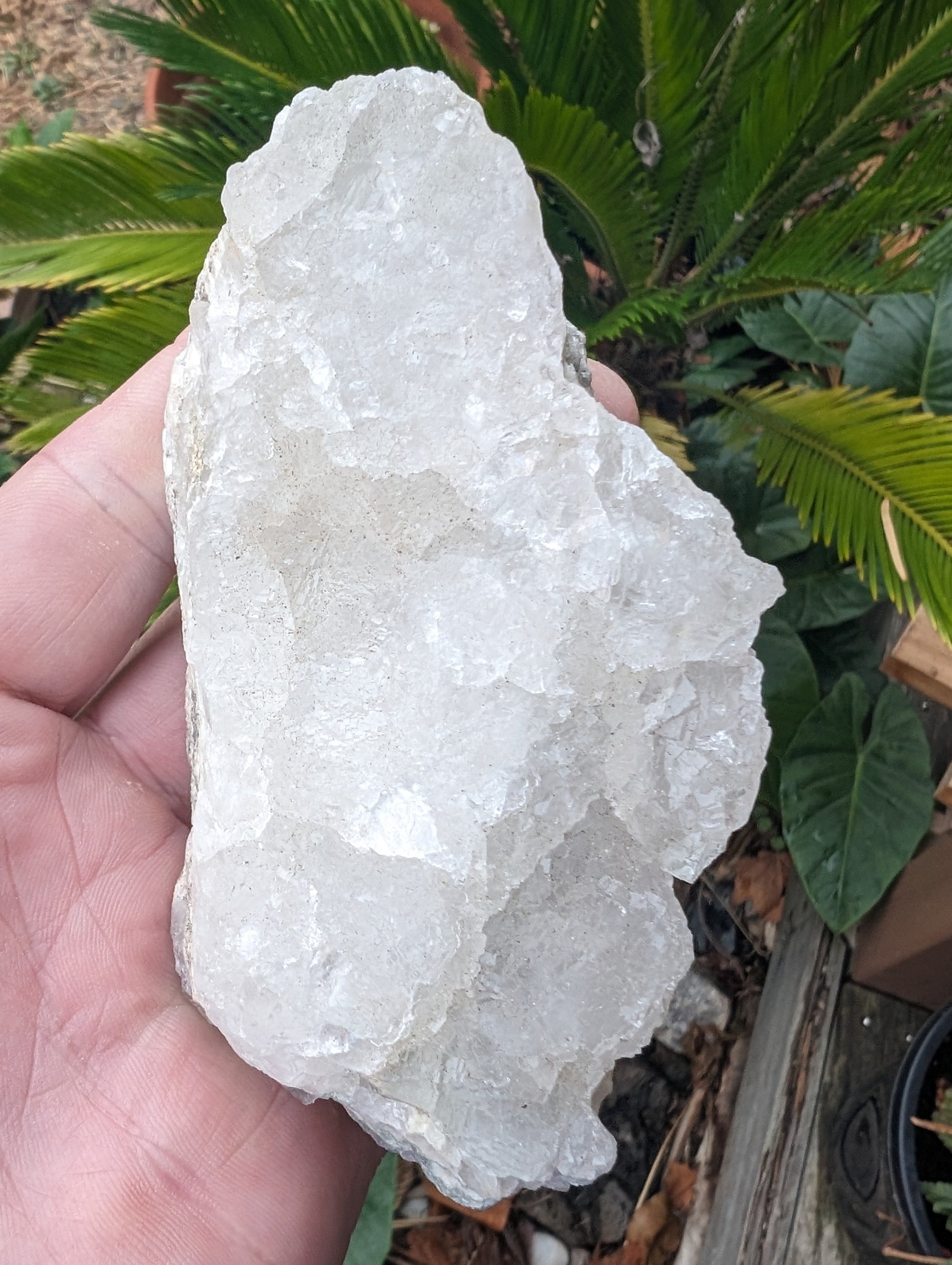 White fluorescent Calcite Cluster 356g Rocks and Things