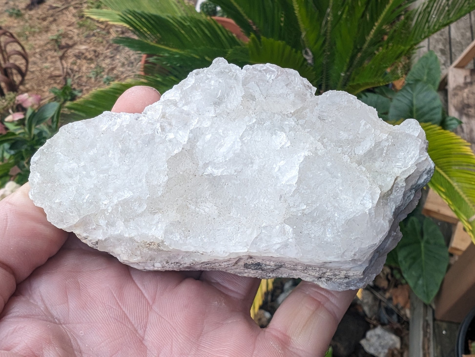 White fluorescent Calcite Cluster 356g Rocks and Things