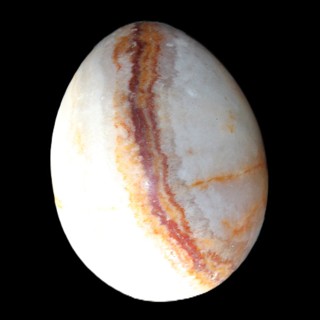 Rhodochrosite egg 70*48mm 264g in sunlight - Rocks and Things Store