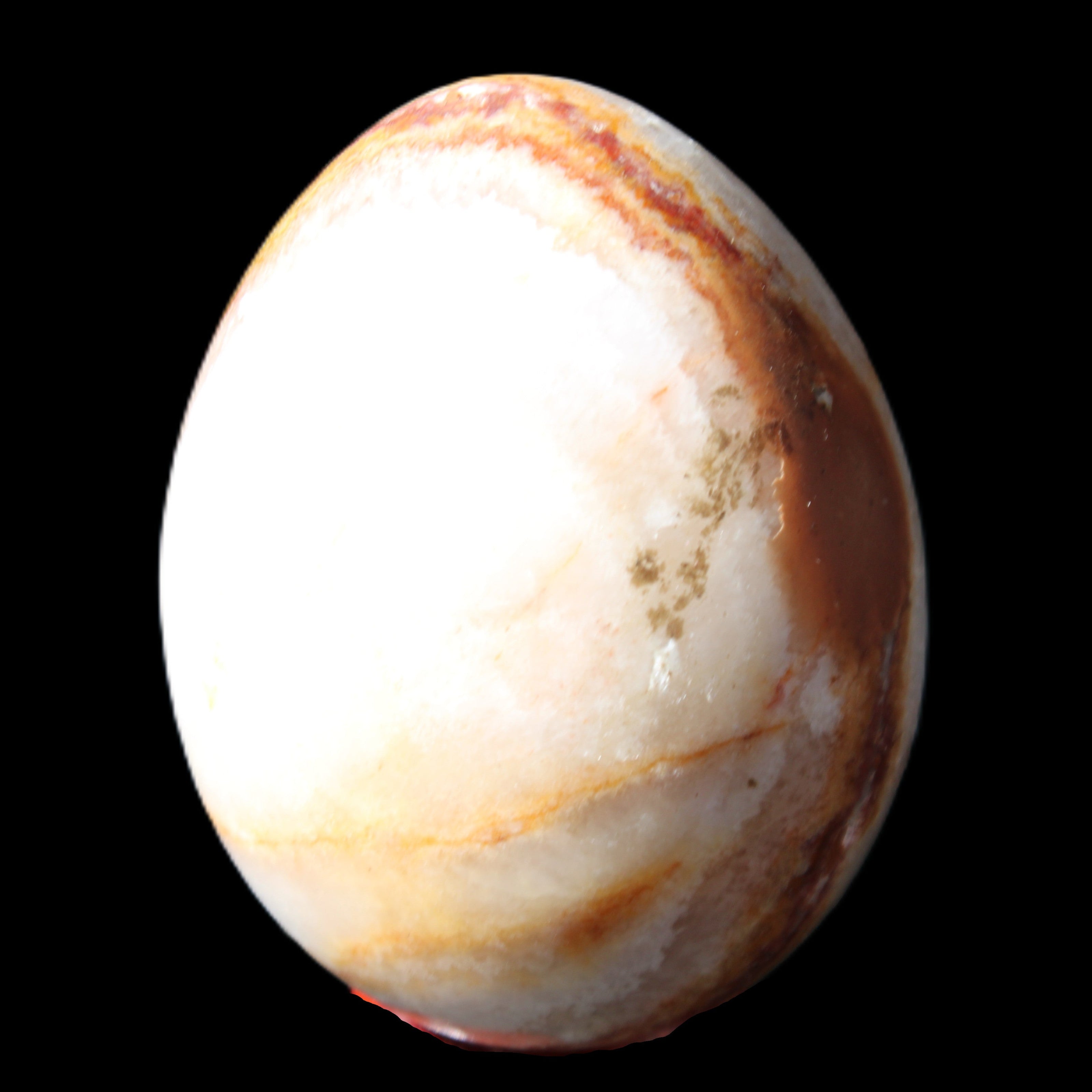 Rhodochrosite egg 70*48mm 264g in sunlight - Rocks and Things Store