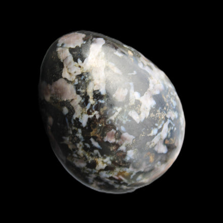 Indigo Gabbro Mystic Merlinite egg 111g in sunlight - Rocks and Things Store