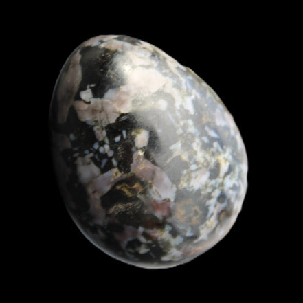 Indigo Gabbro Mystic Merlinite egg 111g in sunlight - Rocks and Things Store