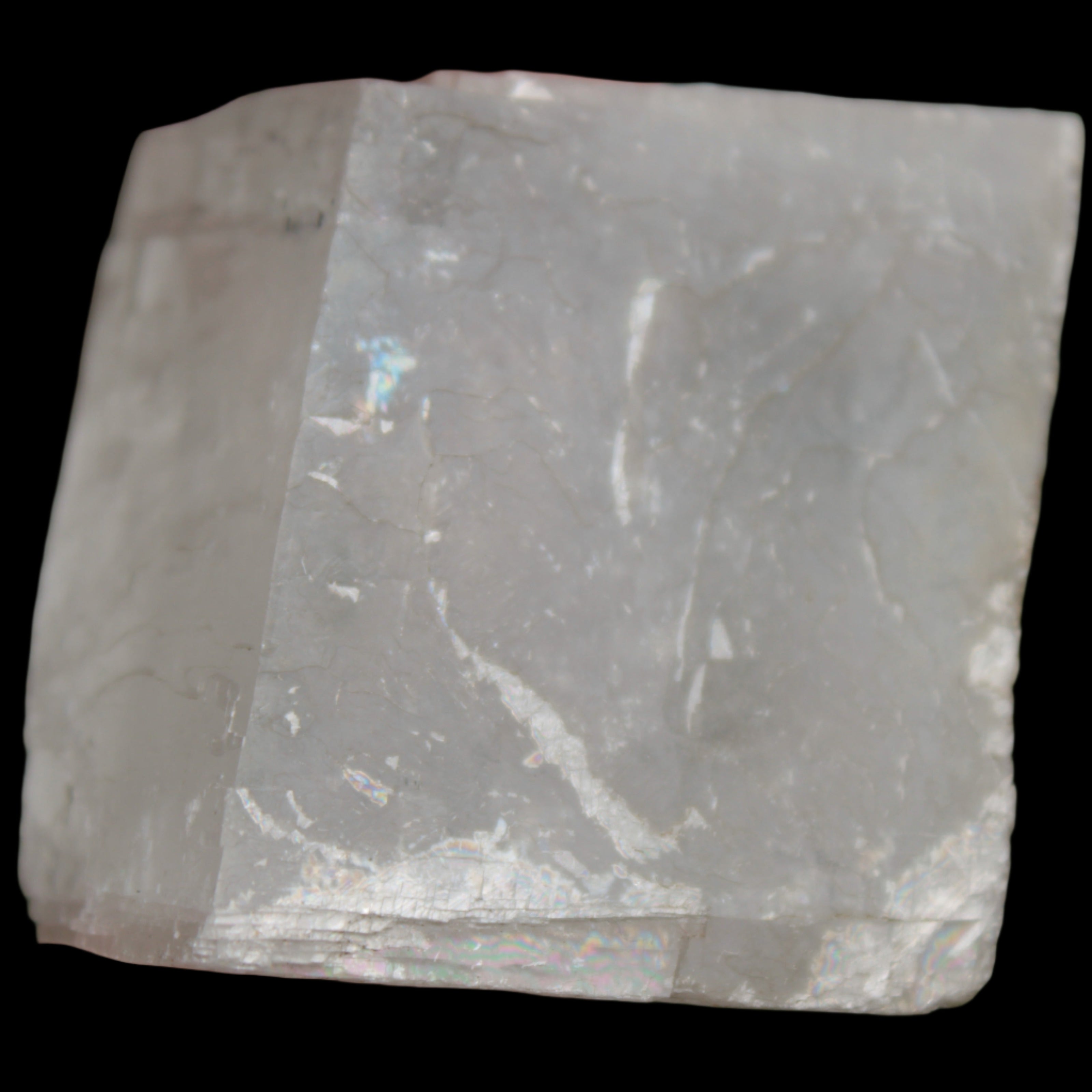 White Calcite Spar from China 124g in sunlight - Rocks and Things Store