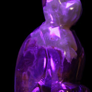 Afghan Jade hand-carved Cat 70*38*100mm 416g in UV light - Rocks and Things Store