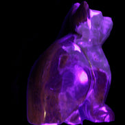 Afghan Jade hand-carved Cat 70*38*100mm 416g in UV light - Rocks and Things Store