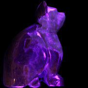 Afghan Jade hand-carved Cat 70*38*100mm 416g in UV light - Rocks and Things Store