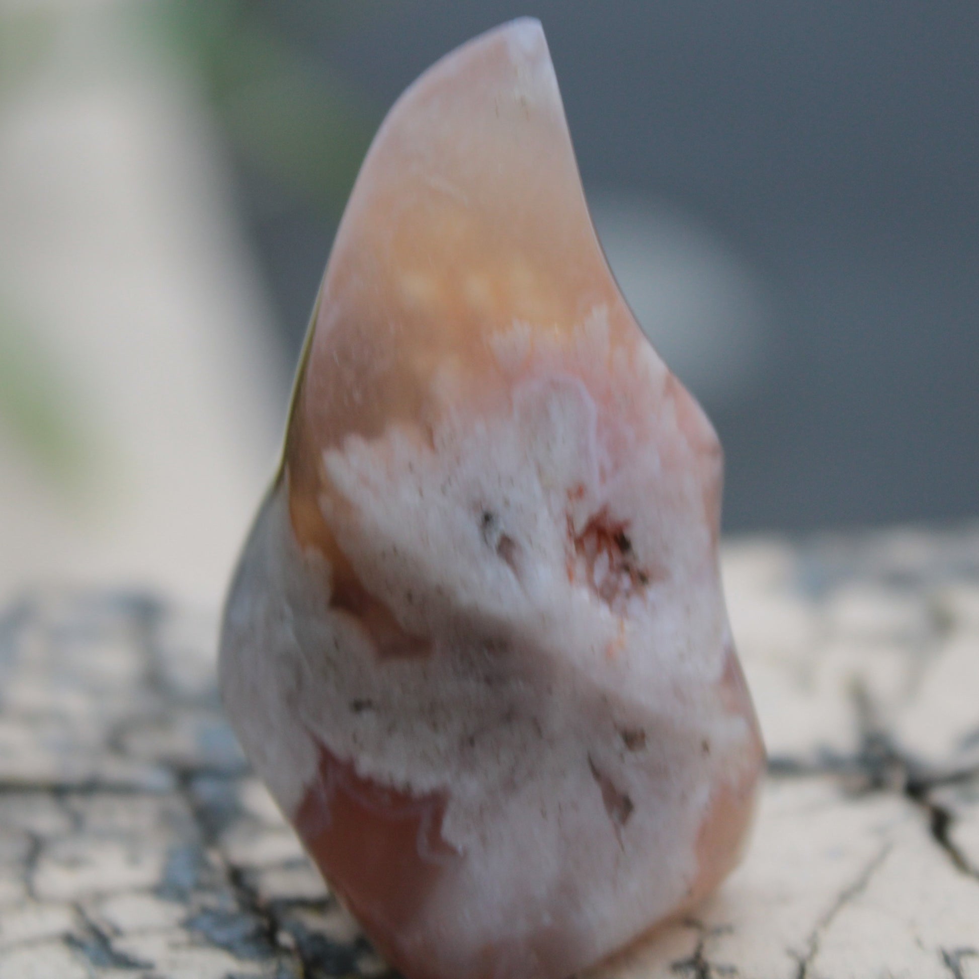 Snowflake Cherry Blossom Agate flame from Madagascar 63g Rocks and Things