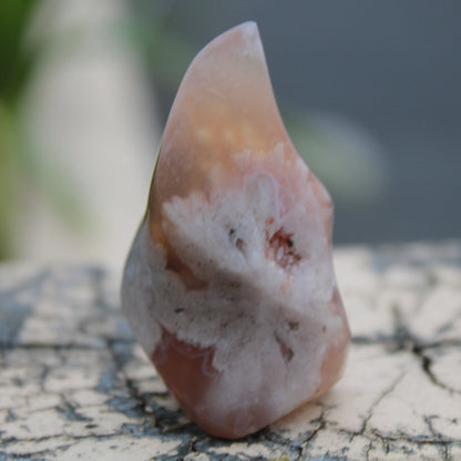 Snowflake Cherry Blossom Agate flame from Madagascar 63g