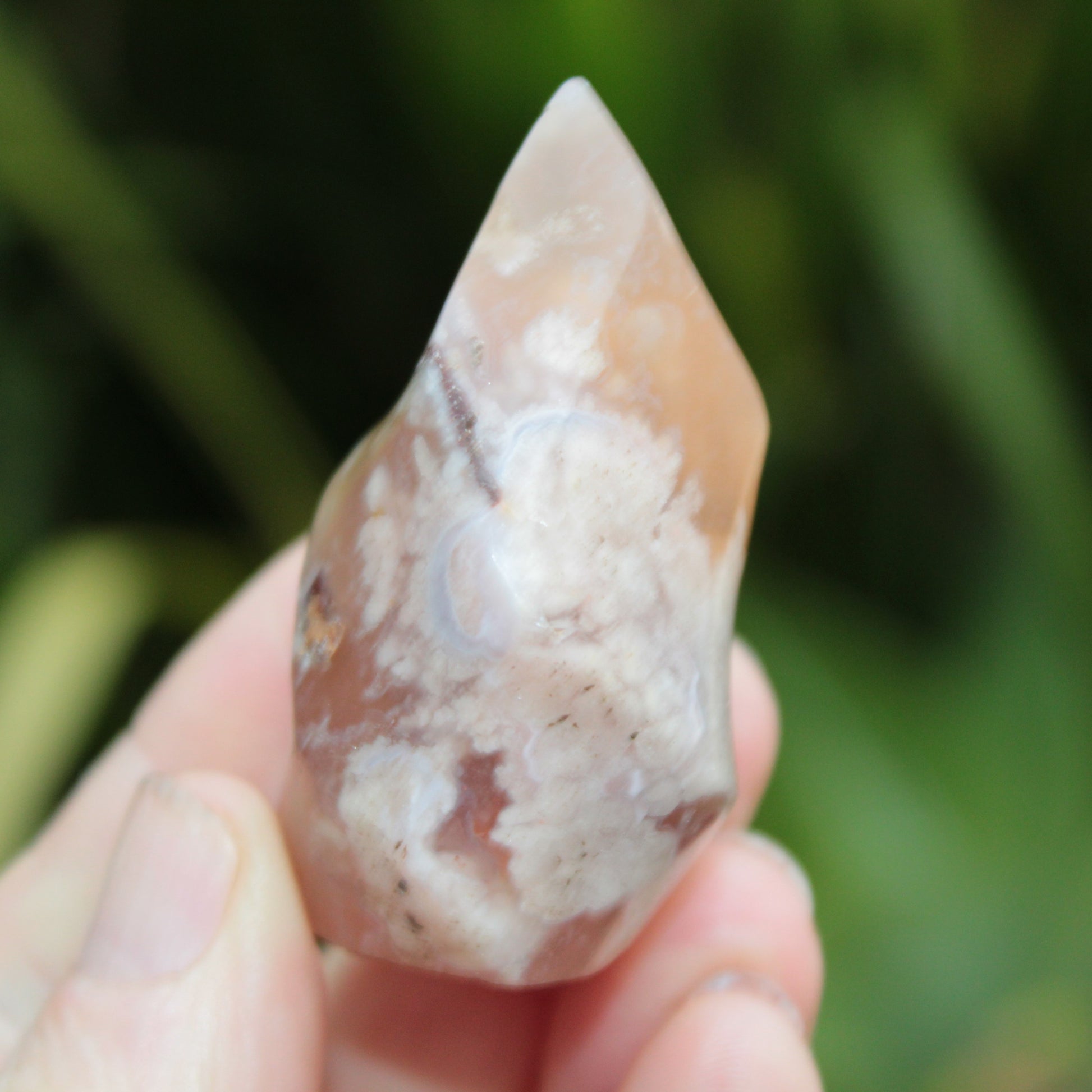 Snowflake Cherry Blossom Agate flame from Madagascar 63g Rocks and Things