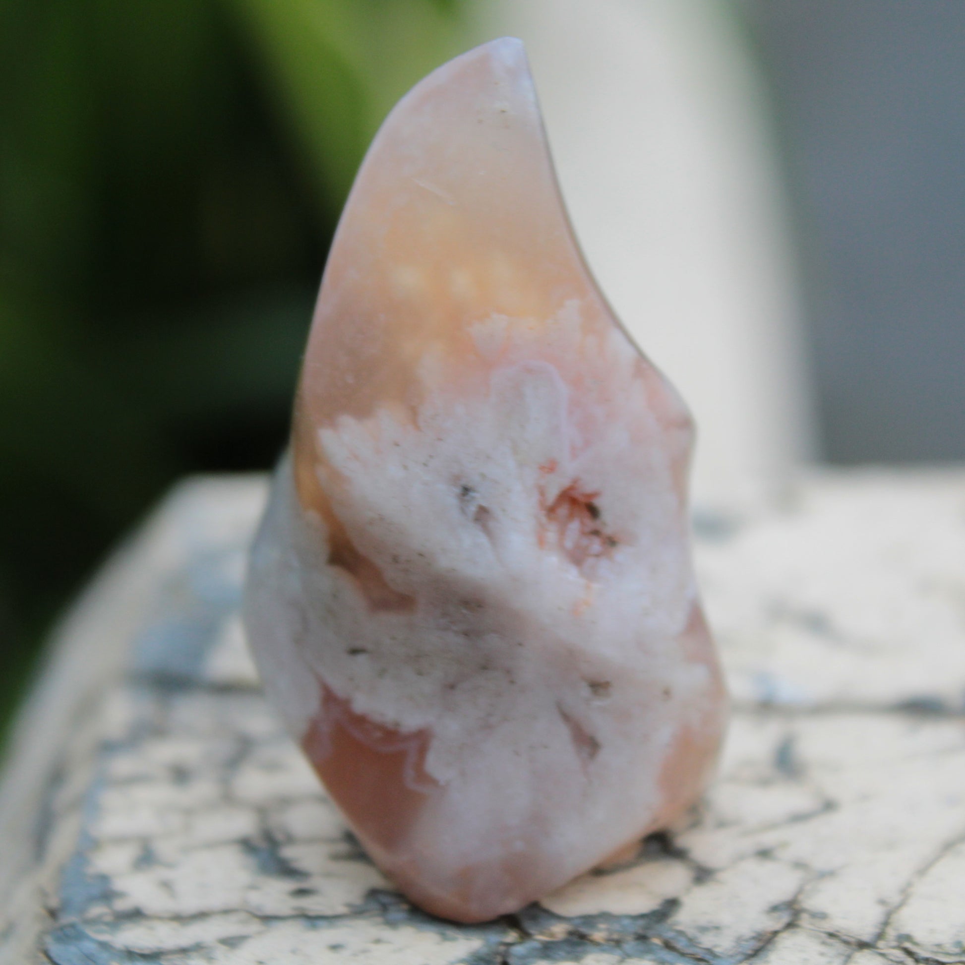 Snowflake Cherry Blossom Agate flame from Madagascar 63g Rocks and Things