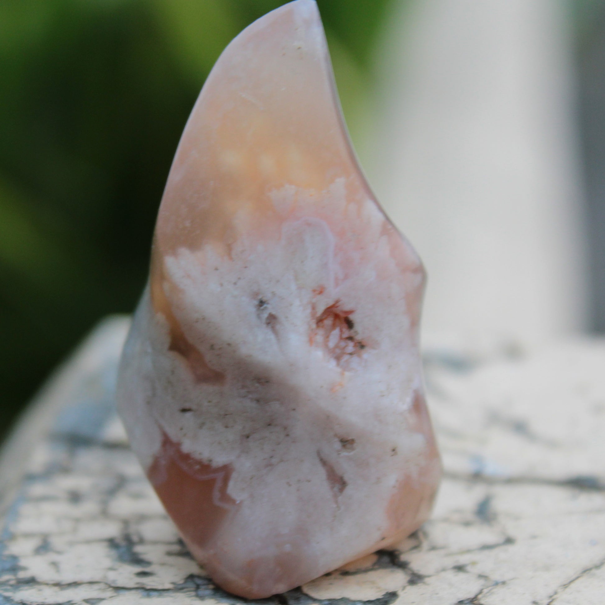 Snowflake Cherry Blossom Agate flame from Madagascar 63g Rocks and Things