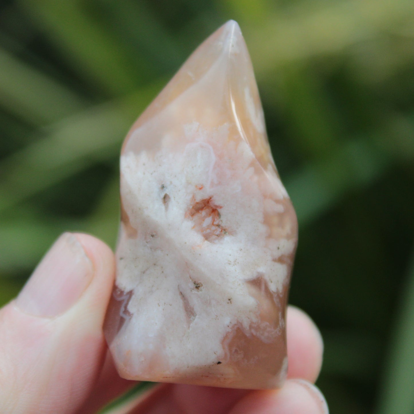 Snowflake Cherry Blossom Agate flame from Madagascar 63g Rocks and Things