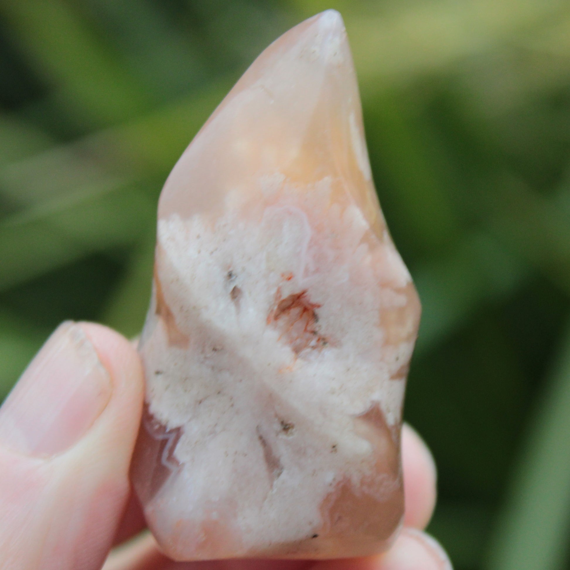 Snowflake Cherry Blossom Agate flame from Madagascar 63g Rocks and Things