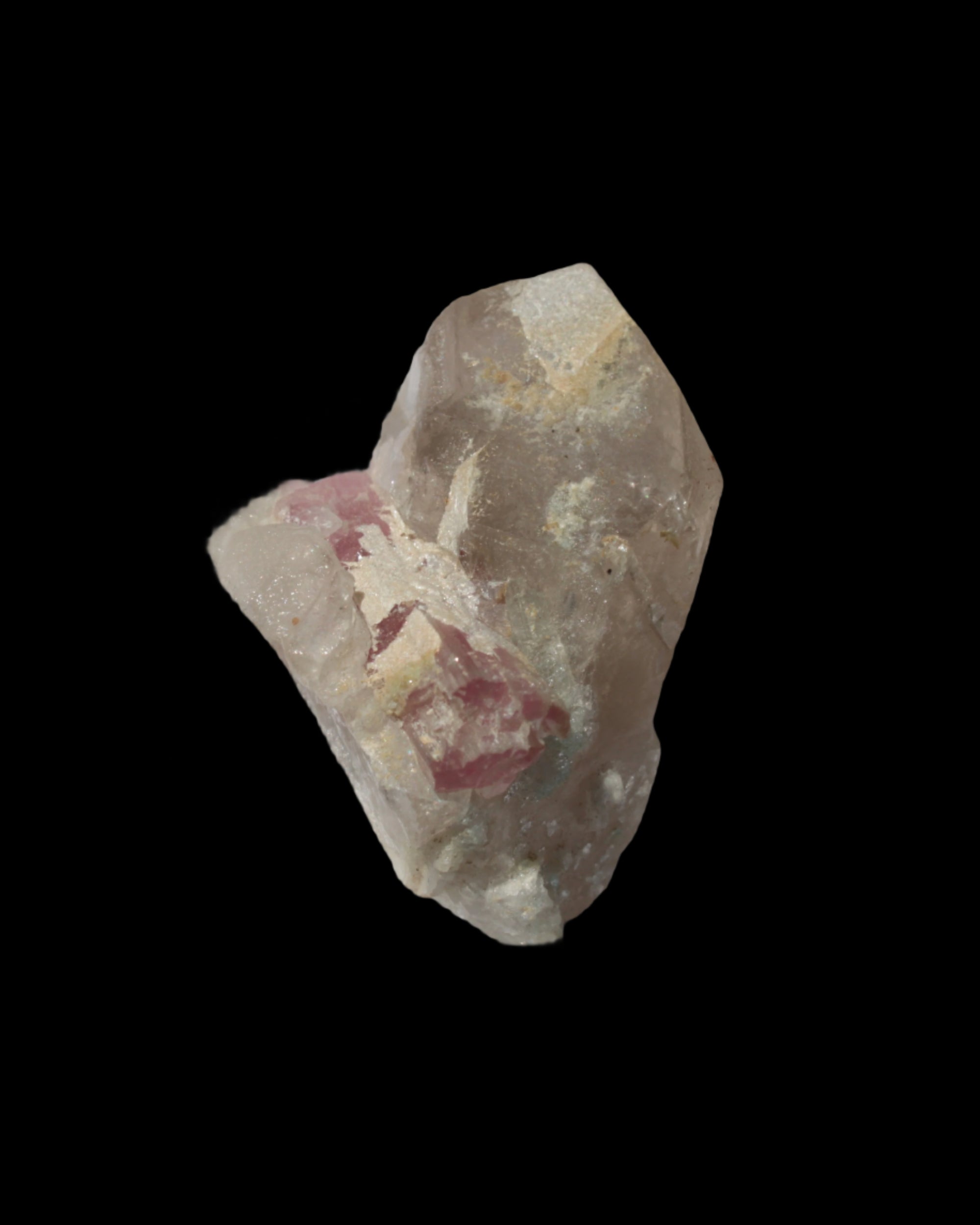Pink Tourmaline on Smoky Quartz crystal from Afghanistan 112.8ct 22.56g in sunshine - Rocks and Things Store