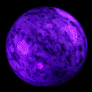 Pink Tourmaline sphere 60mm 357g in UV light - Rocks and Things Store