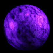 Pink Tourmaline sphere 60mm 357g in UV light - Rocks and Things Store