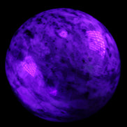 Pink Tourmaline sphere 60mm 357g in UV light - Rocks and Things Store