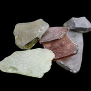 Reedy Creek river glass, 6 pieces in sunlight - Rocks and Things Store