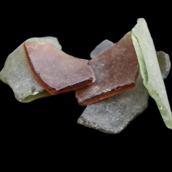 Reedy Creek river glass, 6 pieces in sunlight - Rocks and Things Store