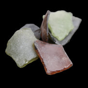 Reedy Creek river glass, 6 pieces in sunlight - Rocks and Things Store