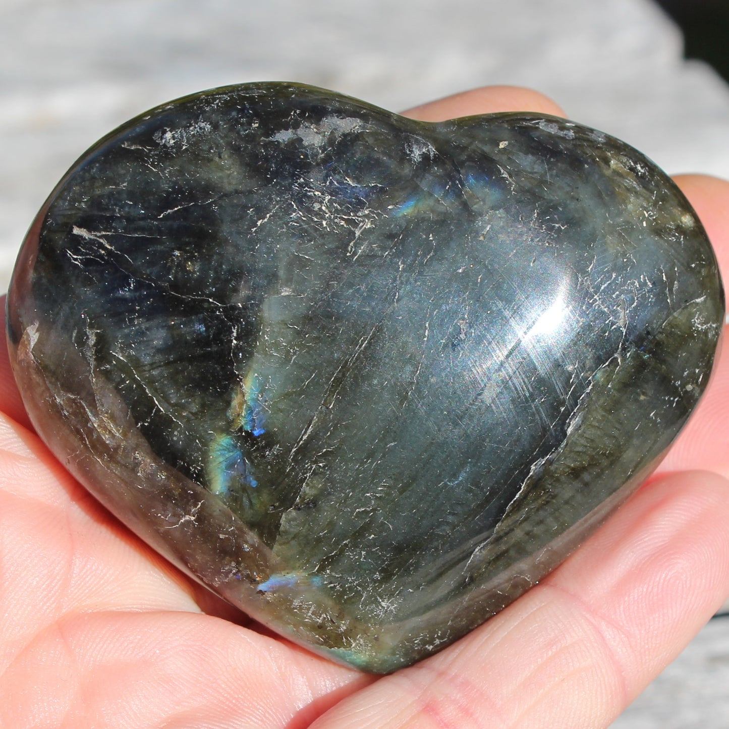 Labradorite heart 142g