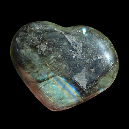Labradorite heart 142g in sunlight - Rocks and Things Store