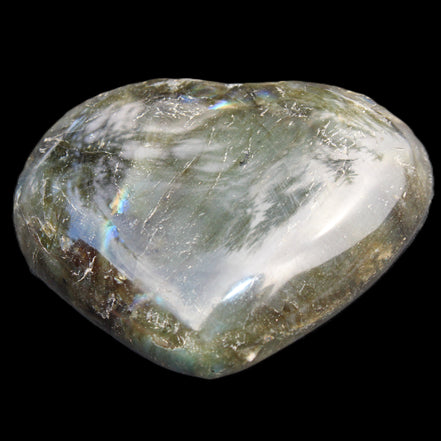 Labradorite heart 142g in sunlight - Rocks and Things Store