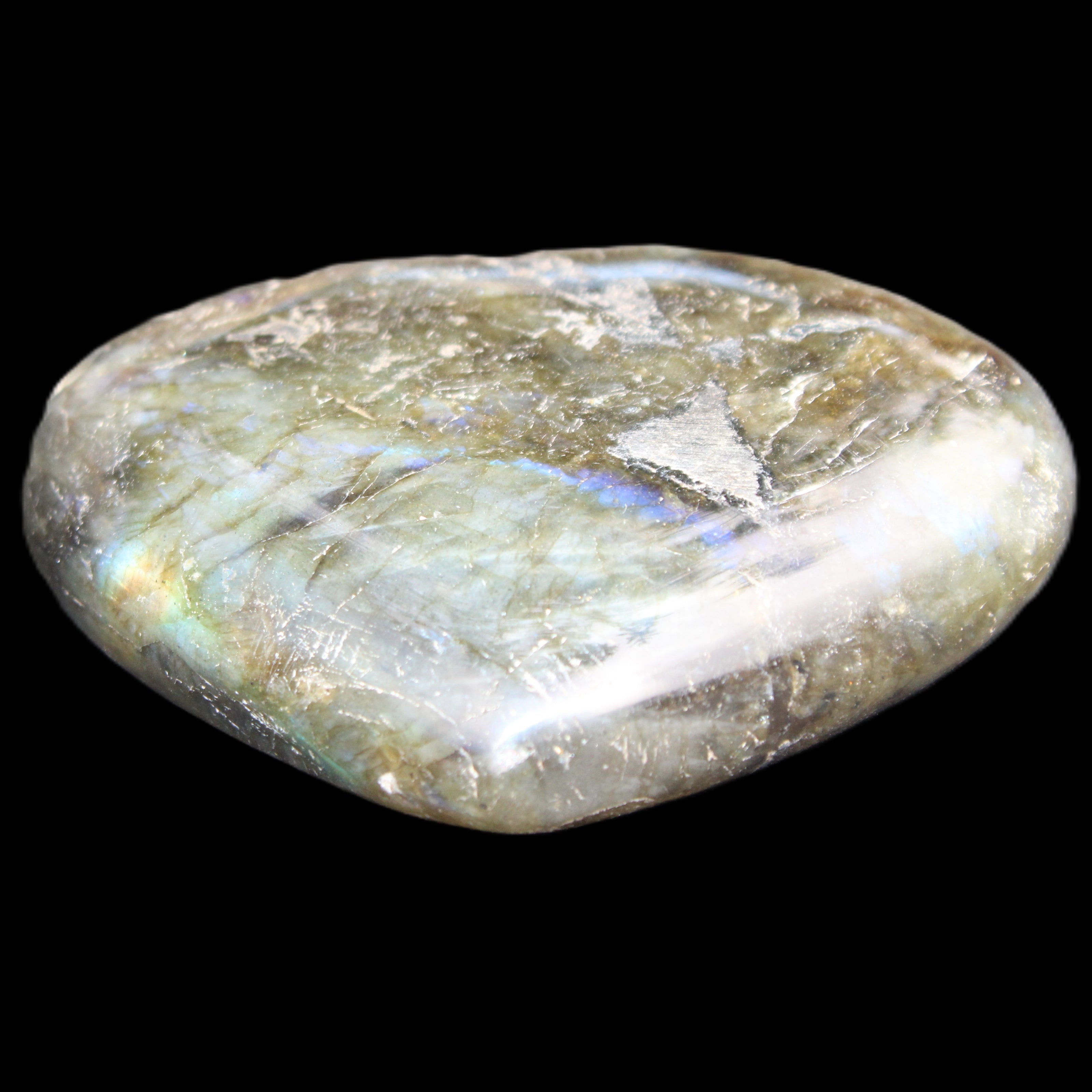Labradorite heart 142g in sunlight - Rocks and Things Store