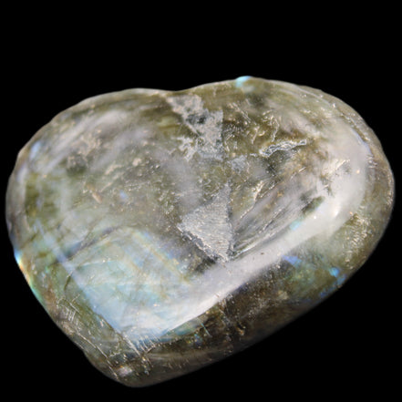Labradorite heart 142g in sunlight - Rocks and Things Store