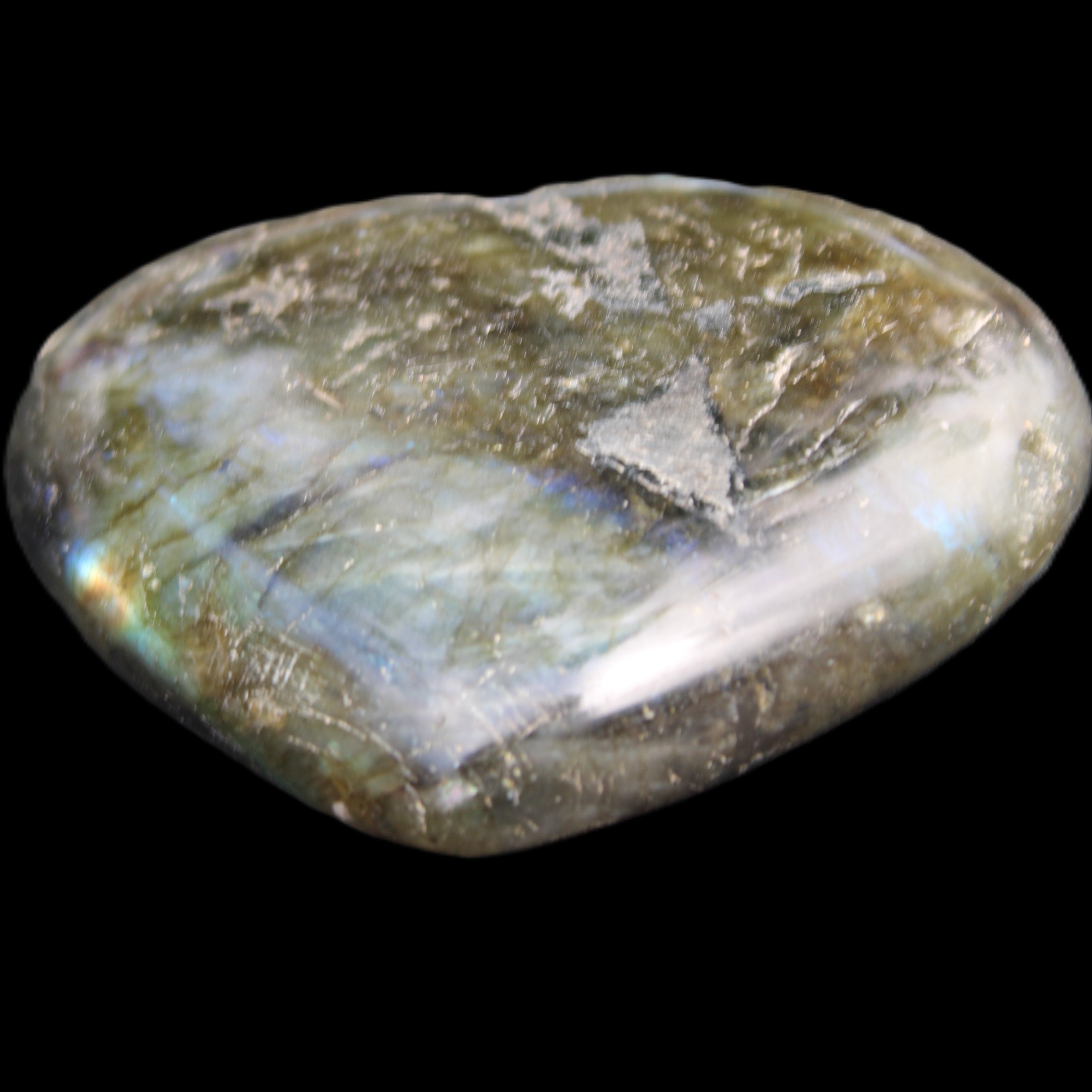 Labradorite heart 142g in sunlight - Rocks and Things Store