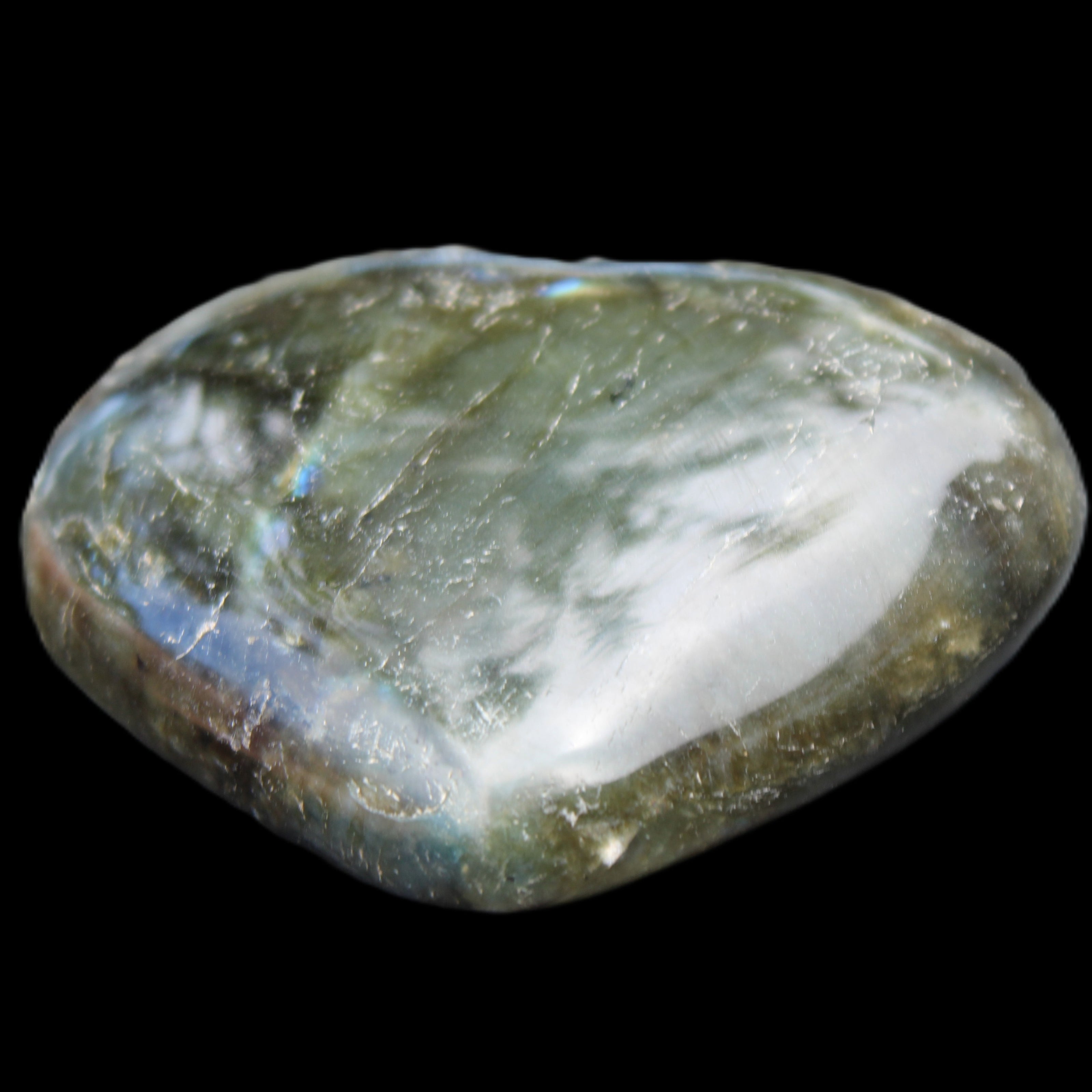 Labradorite heart 142g in sunlight - Rocks and Things Store