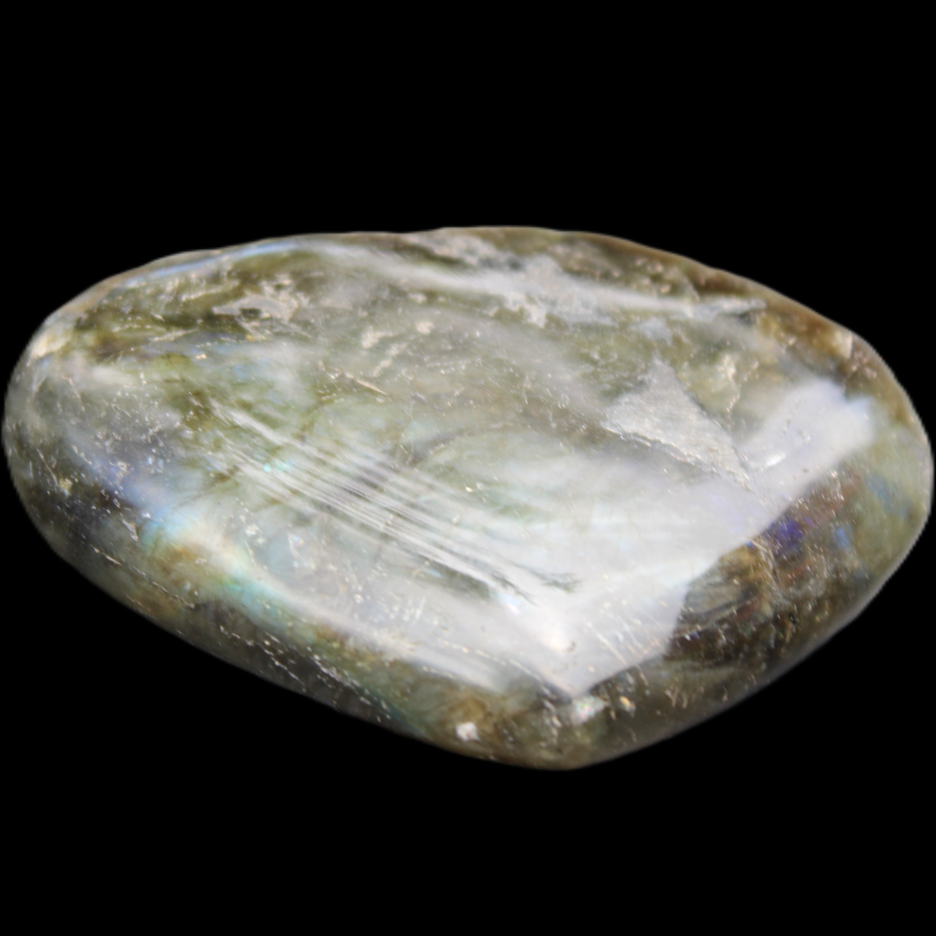 Labradorite heart 142g in sunlight - Rocks and Things Store