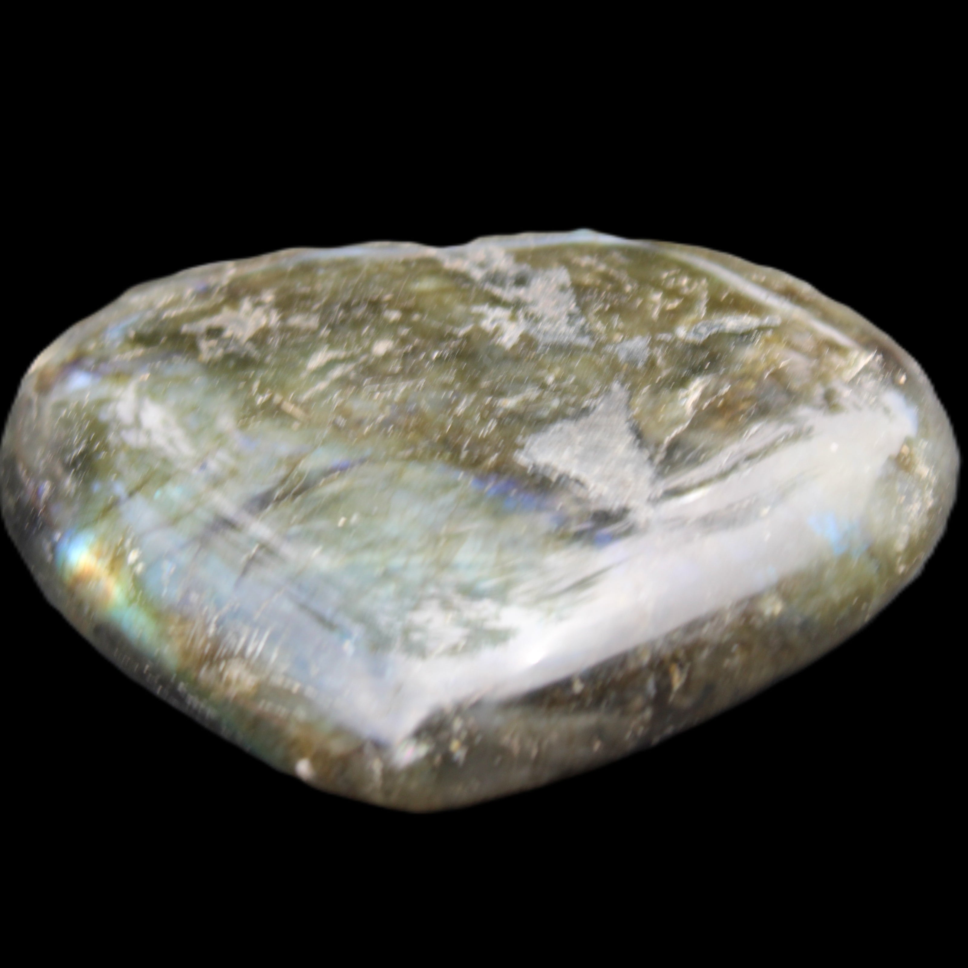 Labradorite heart 142g in sunlight - Rocks and Things Store