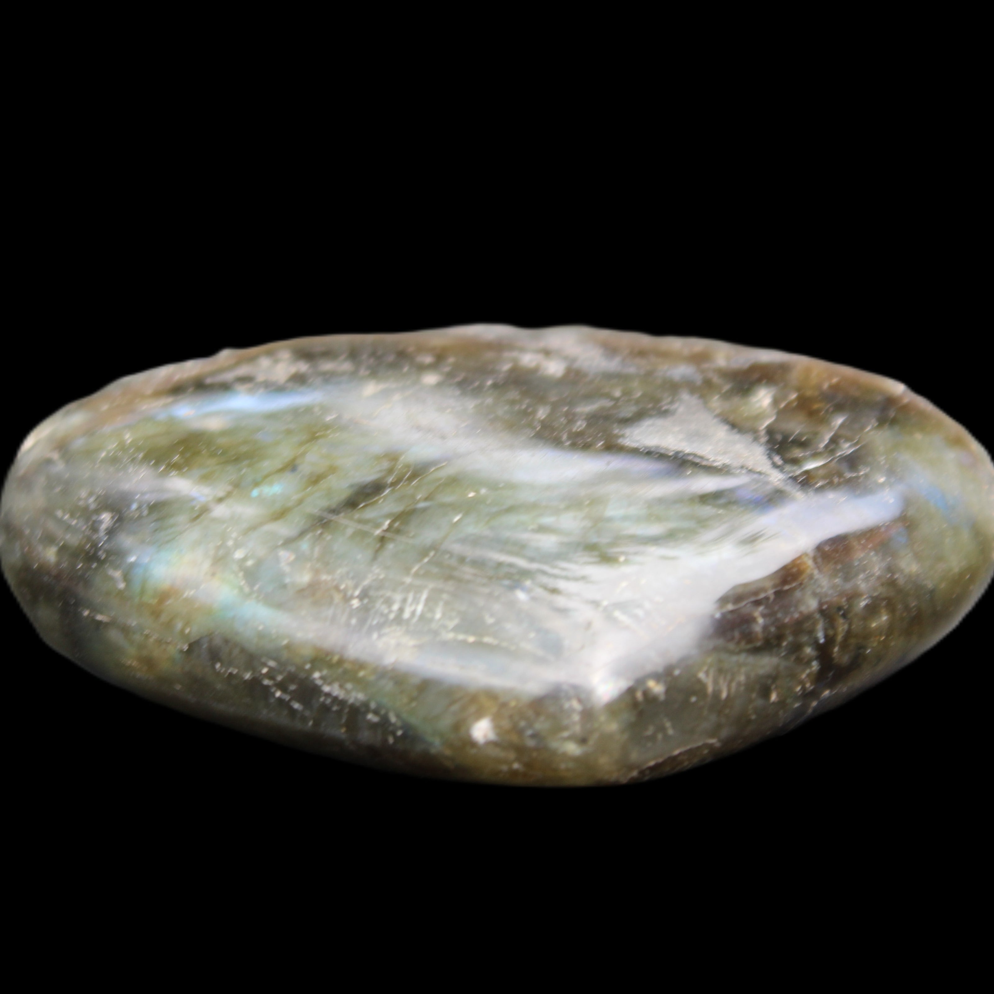 Labradorite heart 142g in sunlight - Rocks and Things Store