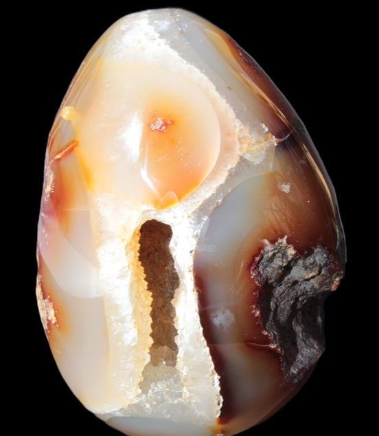 Chocolate Agate crystal cave geode 498g