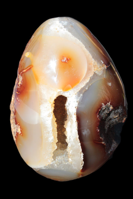 Chocolate Agate crystal cave geode 498g